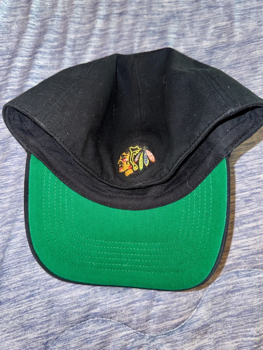 '47 Black Chicago Blackhawks Cap with Embroidered Multicolor Patch